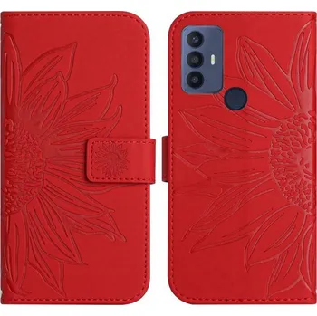 Příslušenství pro tablet VSECHNONAMOBIL 56298 ART SUN FLOWER Peněženkové pouzdro s řemínkem TCL 30 SE červené