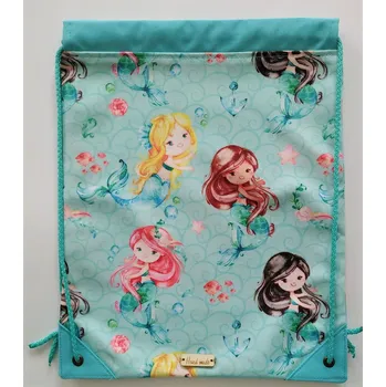Školní sáček Stahovací vak na záda MOŘSKÉ VÍLY S TYRKYSOVOU