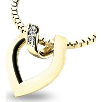 Přívěsek Dámský přívěsek žluté zlato 585/1000 přírodní diamant 0.036 ct G/SI 10878-ZL-DIA bez řetízku