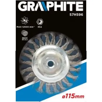 Vrtačka kartáč drátěný, 115 mm x M14, INOX, , TOPEX, 57H596