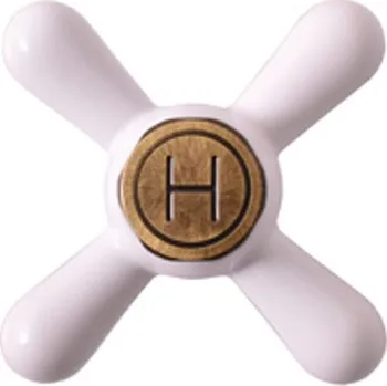 RAV Slezák Ručka teplá, bílá/mosaz KR1002BSM