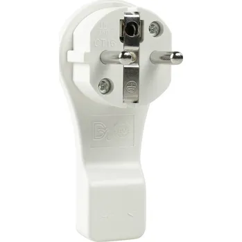 Elektrická zásuvka AS Schwabe 45030 plochá zástrčka SchuKo plast S pomůckou po vytažení 230 V bílá IP20