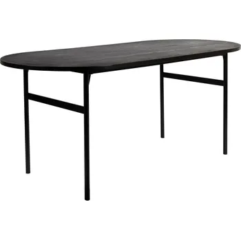 Jídelní stůl White Label Černý lakovaný oválný jídelní stůl WLL MARCIO 180 x 80 cm