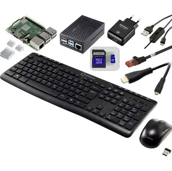 Stolní počítač TRU COMPONENTS Pro Set Raspberry Pi® 3 B+ 1 GB 4 x 1.4 GHz vč. napájecího zdroje, vč. pouzdra, vč. chladicího tělesa, vč