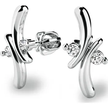 Náušnice Dámské náušnice bílé zlato 585/1000 přírodní diamant 0.060 ct G/SI 10851-NS-B-DIA