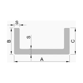 Stavební profil Hliníkový U profil 45x20x2