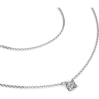 Náhrdelník Dámský náhrdelník žluté zlato 585/1000 přírodní diamant 0.130 ct G/SI s briliantem 10828-NH01-B délka 40 cm