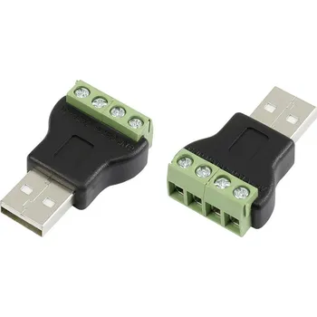 Elektrická zásuvka TRU COMPONENTS LT-USB4M USB konektor se šroubovým přípojem zástrčka, rovná USB zástrčka typu A Množství: 1 ks