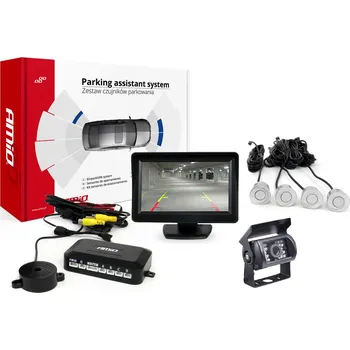 Parkovací asistent Parkovací asistent TFT01 4,3" s kamerou HD-501-IR 4 senzory stříbrné, , ,