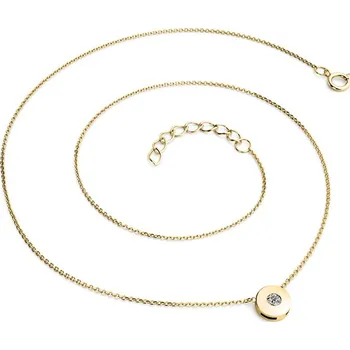 Náhrdelník Dámský náhrdelník žluté zlato 585/1000 přírodní diamant 0.055 ct G/SI briliantem 10911-NH01-ZL délka 42 cm