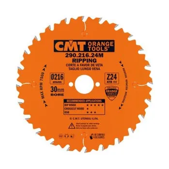 Pilový kotouč CMT Orange Pilový kotouč pro podélné řezy - D216x30 Z24 HW C29021624M