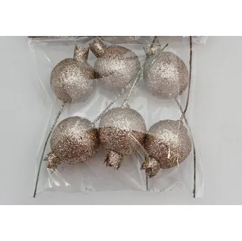 Vánoční dekorace Zápich šípek pvc/drát 6ks/3,5/9,5cm šampáň (F230-G10-1701/7)