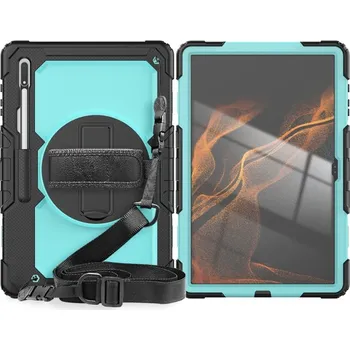 Příslušenství pro tablet VSECHNONAMOBIL 55255 SOLID 360 Odolný kryt pro Samsung Galaxy Tab S8 Ultra světle modrý