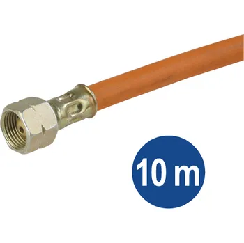 Plynová hadice Plynová hadice 2x G3/8"L, délka 10 m, s koncovkami Meva 4574A (Meva 4574A Hadice na plyn pro propojení plynového hořáku, láhve a regulátoru)