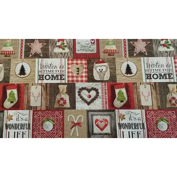 BYTEMA Dekorační látka VÁNOCE digitální tisk 3D šíře 160 cm