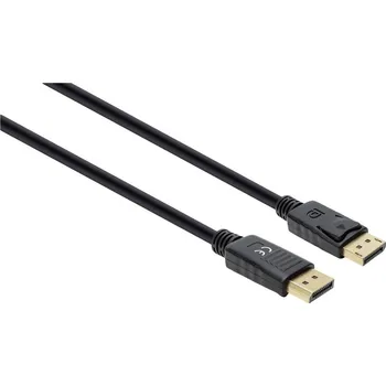 Audio kabel Manhattan DisplayPort kabel Konektor DisplayPort, Konektor DisplayPort 1.00 m černá 355568 třížilový stíněný, PVC plášť,