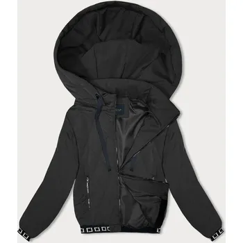 Černá prošívaná bunda s ozdobnými stahovacími lemy (16M9086-392) odstíny černé L (40)