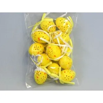 Zahradní dekorace Vajíčka závěs pvc 12ks/4cm sv.žlutá (H51-11S1174/4/Y)