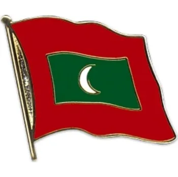 Odznak (pins) 20mm vlajka Maledivy - barevný