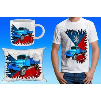 Pánské tričko dárkový set PRAGA S5T II 3XL (dárkový set s nákladním autem)