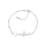 Náramek stříbrný Motýl se zirkony - délka 20cm
