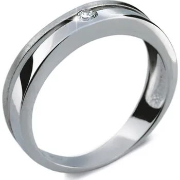 Prsten Dámský prsten bílé zlato 585/1000 přírodní diamant 0.070 ct G/SI DF1710 velikost 46