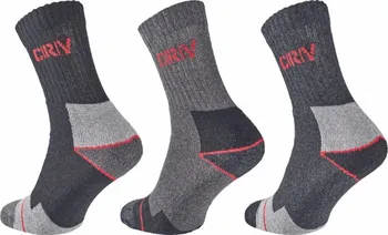 Pánské ponožky CERVA Chertan 3 páry tmavě šedé/černé/červené
