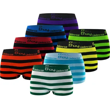 Chlapecké spodní prádlo GREENICE Chlapecké boxerky pruhy GREE-4031 4 ks v balení Barva: Mix, Velikost: 6-8