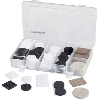 Basetech sada podstavných nožek samolepicí černá, šedá 92 ks