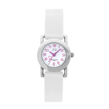 Dětské bílé náramkové hodinky JVD basic J7025.4 se srdíčkem