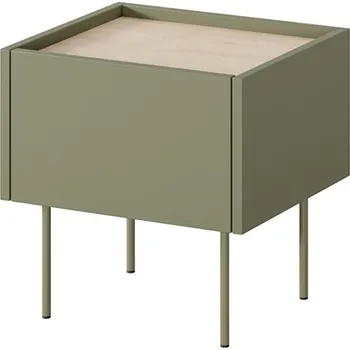 Noční stolek BOGART. Noční stolek DESIN 45 cm, Olivová/Dub nagano