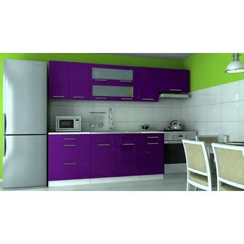 Kuchyňská linka Nábytek PEGAS s.r.o. Kuchyňská linka Dakota 240/180 fialový lesk