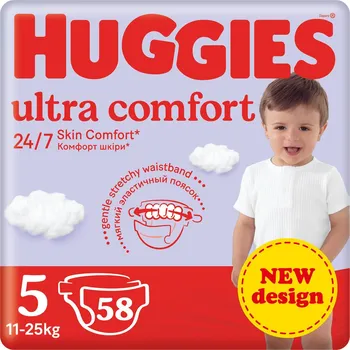 jednorázová plena Huggies Ultra Comfort Mega 5 11-25 kg 58 ks