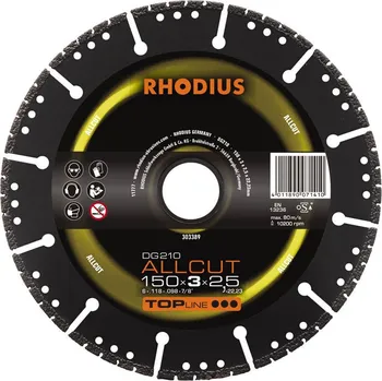Řezný kotouč Rhodius 303389 | Diamantový řezný kotouč DG210 ALLCUT 150x3,0x2,5x22,23 mm