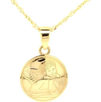 Přívěsek Zlato-klenoty.cz Kulatý zlatý andělíček - 1557 Žlutá