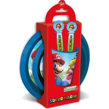 Svačinový box Nintendo Láhev na pití / Svačinový box / Sada nádobí (sada nádobí, 5dílná)