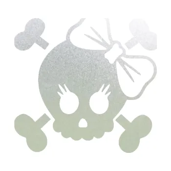 Samolepicí dekorace na vozidlo Lebka 059 pravá s mašlí (60 - pískované sklo) SAMOLEPKA NA AUTO, NÁLEPKA, FÓLIE, POLEP, TUNING, VLASTNÍ TEXT, TISK, AUTOSAMOLEPKY.cz, POLEPY, OBRÁZEK, LOGO, 3D STICKERS