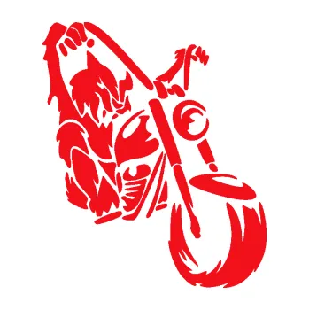 Polep vozidla SAMOLEPKA Motorkář 015 pravá harley (10 - červená) NA AUTO, NÁLEPKA, FÓLIE, POLEP, TUNING, VLASTNÍ TEXT, TISK, AUTOSAMOLEPKY.cz, POLEPY, OBRÁZEK, LOGO, SAMOLEPKY