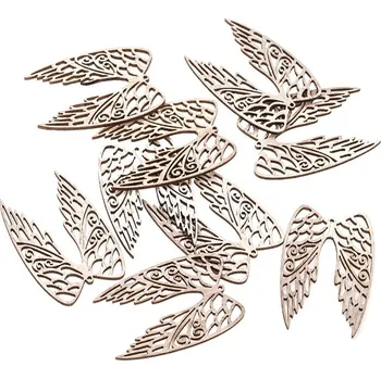 Vánoční dekorace DP Craft Křídla dřevěná andělská 6cm, 9ks