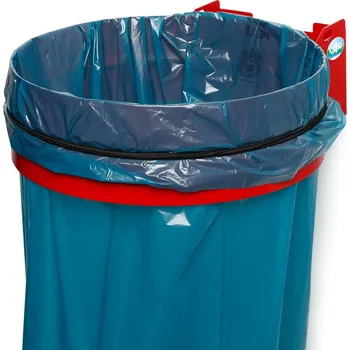 Odpadkový koš Nástěnný držák na odpadkové pytle, gumový popruh k upevnění pytle, červený