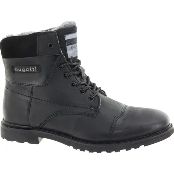 Pánská zimní obuv BUGATTI Pánský kožený černý kotník 321-A0U59-3200-1000-267 Velikost 41