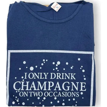 Dámské pyžamo Seva Dámská noční košile s dlouhým rukávem ANETA Barva: Modrá, Velikost: 3XL