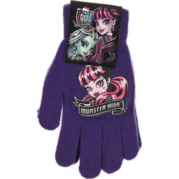 Rukavice Dívčí rukavice Monster High tm. fialové