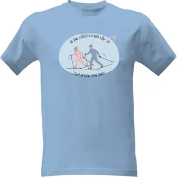 Tričko s potiskem Aktivní lyžař pánské
