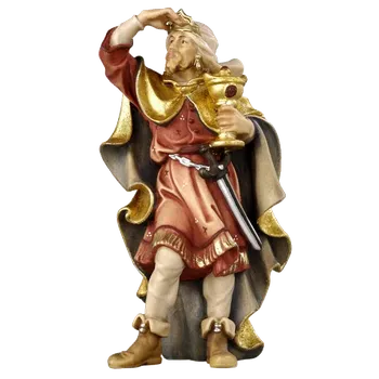 Vánoční dekorace Ornatis Tři králové - Melichar Provedení: Malované, Velikost stojících figur dospělých postav: 11 cm Dřevěná vyřezávaná soška Krále Melichara