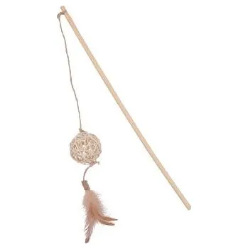 Hračka pro kočku Hračka kočka udice ETHICAT RATTAN míček Zolux