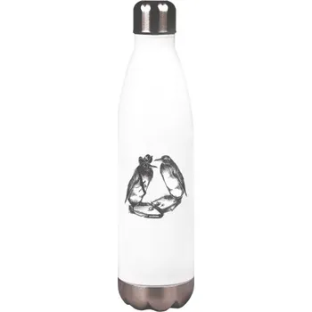 Láhev Sportovní kovová láhev s potiskem Tučňáčí termoska