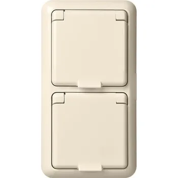 Elektroinstalační materiál SCHN 225414 ELSO Fashion IP44 - zásuvka dvojnásobná IP44, 250V, 16A, čistě bílá