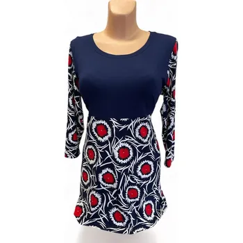 Dámská tunika Kombinovaná halenka MOKRE, Barva Modrá, Velikost 38 - na zakázku, Materiál 96% Viskoza 4% Lycra