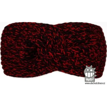 Čepice Pletená čelenka Dráče - Twist 09, černo červená melír Barva: Černá, Velikost: uni velikost
